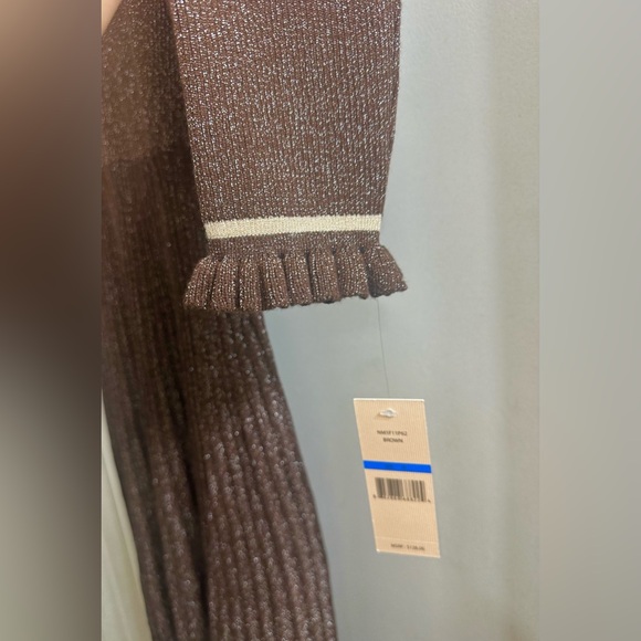 NWT Nanette Lepore Metallic Ombre Knit Midi Dress Midi Brown Size XL-1X - Picture 7 of 10